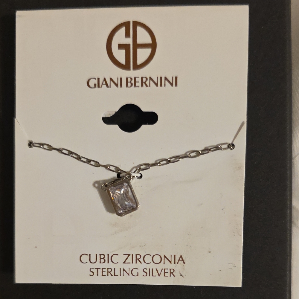 Giani Bernini Sterling Silver Necklace with Cubic Zirconia